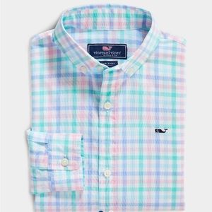 Vineyard Vines Boys Palm Beach Cotton Plaid Whale Shirt XL NWOT